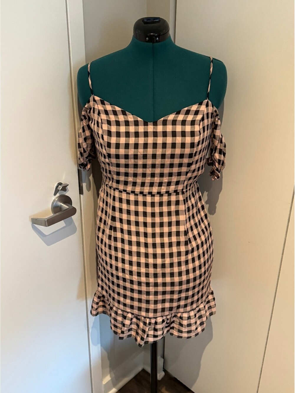 Cosmopolitan Pink and black gingham mini dress